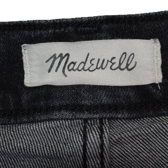 Madewell Black Mom Jeans Size 25 Distressed Knee High Rise Tapered 90s - Picture 7 of 9